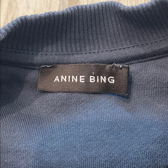 Anine Bing Navy Oversized Crewneck Sz XS A-08-5205-420 - Picture 7 of 14